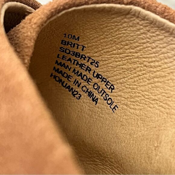 SPLENDID Britt Square Toe Cross Strap Espadrille Wedge in Brown Suede Size 10 - Picture 11 of 14